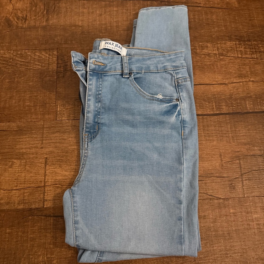 Wax Jean Women's Skinny Jeans in Light Wash Blue